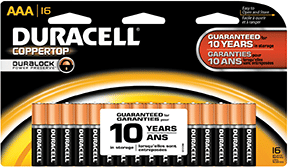 Duracell Coppertop Batteries AAA 16 pk. R557-68557