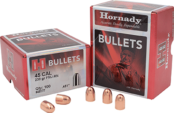 Hornady Full Metal Jacket Round Nose Bullets 45 cal. .451 in. 230 gr. 100 pk R557-705036