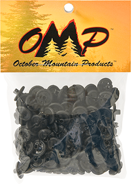 October Mountain Slotted Kisser Button Black 9/16 in. 100 pk. R557-33213