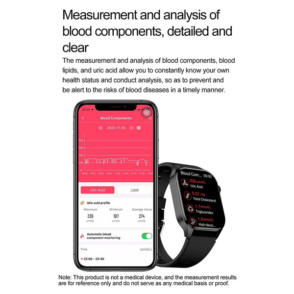 T98 2.04 Inch Smart Watch Blood Oxygen Blood Pressure Heart Rate Sleeping Monitoring for Smart Phon K484-PEL_0RY4WQE2