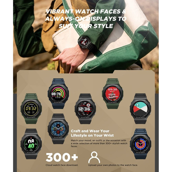 ZEBLAZE ARES 2 Rugged Smart Watch 1.09 Inch HD Screen Heart Rate Blood Oxygen Blood Pressure Monito K484-PEL_0MSLK2SG