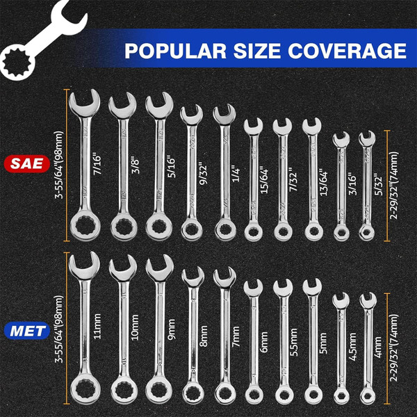 Mini Wrench Set Thin Wrench Set With Storage Pouches Open And Box End Wrench Set Prevent Slipping P K484-FQZIN_G5K6H141