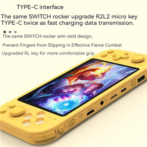 Gr3000 Handheld Game Console 5.1-inch Type-c Interface Retro Game Console Compatible for Fc/gba/gbc K484-PEL_0OUCA932