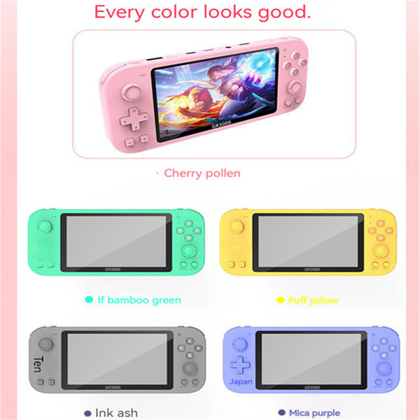 Gr3000 Handheld Game Console 5.1-inch Type-c Interface Retro Game Console Compatible for Fc/gba/gbc K484-PEL_0OUCA932