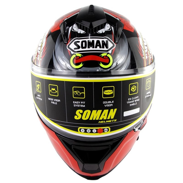 Motorcycle Racing Helmet Men and Women Motorcycle Helmet Double Lenses Compatiable with Glasses Saf K484-PAU_07JWBZ6H
