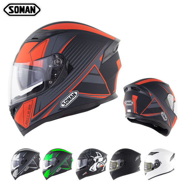 Full Face Motorcycle Helmet Sun Visor Dual Lens Moto Helmet Pearl White_L K484-PAU_0BAZ4SQM