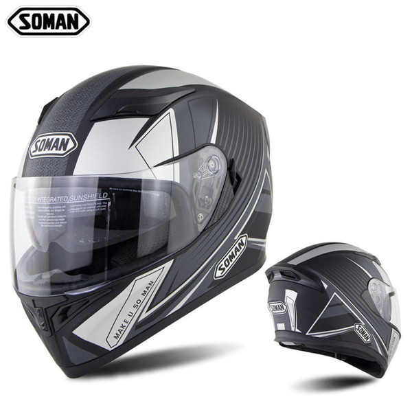 Full Face Motorcycle Helmet Sun Visor Dual Lens Moto Helmet Pearl White_L K484-PAU_0BAZ4SQM
