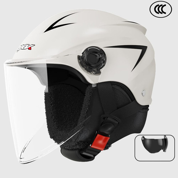 Motorcycle Open Face Helmet Quick Release Buckle Ventilated Helmet With Detachable Scarf For Men Wo K484-FQZAP_K2TV6WIR