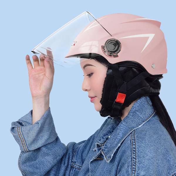 Motorcycle Open Face Helmet Quick Release Buckle Ventilated Helmet With Detachable Scarf For Men Wo K484-FQZAP_K2TV6WIR
