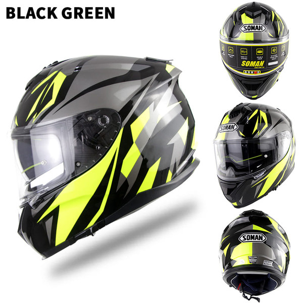 Motorcycle Racing Helmet Outdor Riding Helmet Men and Women Motorcycle Helmet Double Lenses Compati K484-PAU_07JZAFWL