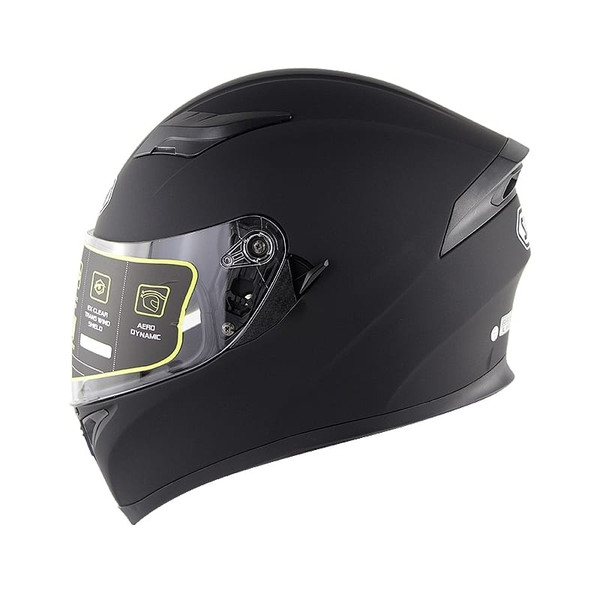 Full Face Motorcycle Helmet Sun Visor Dual Lens Moto Helmet Matte black_XL K484-PAU_0BAZHI6H