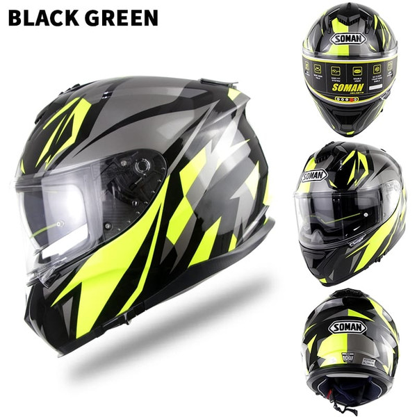 Motorcycle Racing Helmet Outdor Riding Helmet Men and Women Motorcycle Helmet Double Lenses Compati K484-PAU_07JZYL0H