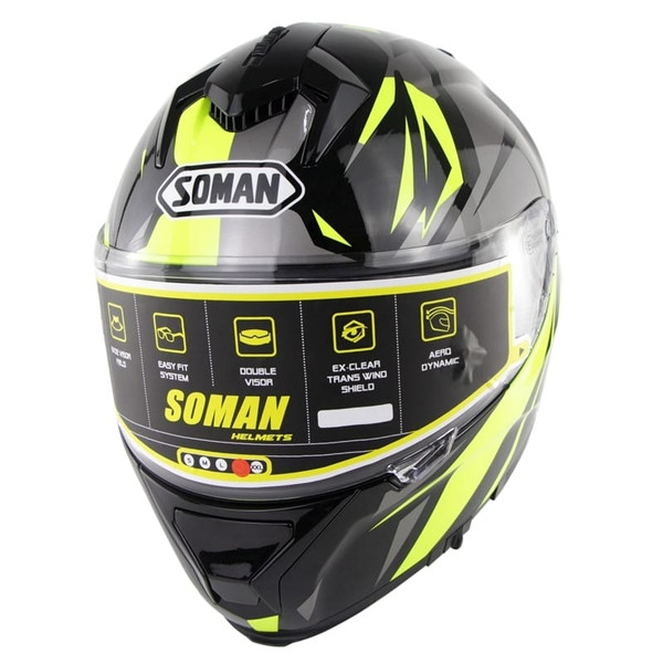 Motorcycle Racing Helmet Outdor Riding Helmet Men and Women Motorcycle Helmet Double Lenses Compati K484-PAU_07JZYL0H