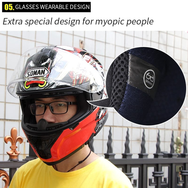 Motorcycle Racing Helmet Outdor Riding Helmet Men and Women Motorcycle Helmet Double Lenses Compati K484-PAU_07JZYL0H
