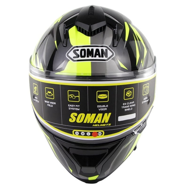 Motorcycle Racing Helmet Outdor Riding Helmet Men and Women Motorcycle Helmet Double Lenses Compati K484-PAU_07JZYL0H