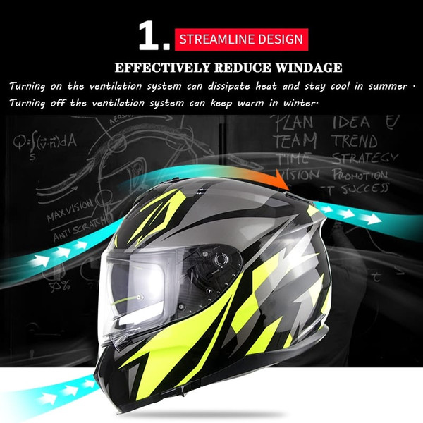 Motorcycle Racing Helmet Outdor Riding Helmet Men and Women Motorcycle Helmet Double Lenses Compati K484-PAU_07JZYL0H