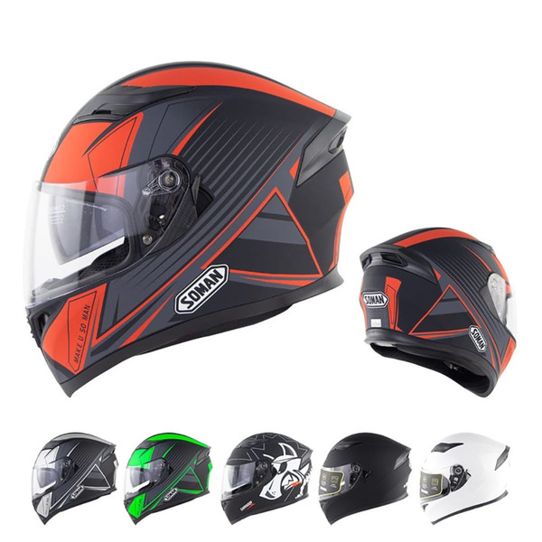 Full Face Motorcycle Helmet Sun Visor Dual Lens Moto Helmet Red acceleration_S K484-PAU_0BAZMR01
