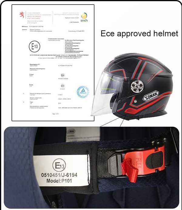 Motorcycle Helmet 3/4 Electrical Helemets Dual Visor Half Face Motorcycle Helmet   Black Silver Sky K484-PAU_0BB1WN5P