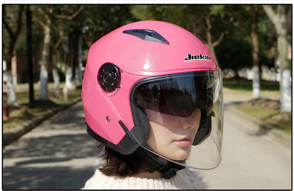 Motorcycle Dual Lens Open Face Capacete Motorcycle Vintage Style Helmets  red_M K484-PAU_04CQS6JS