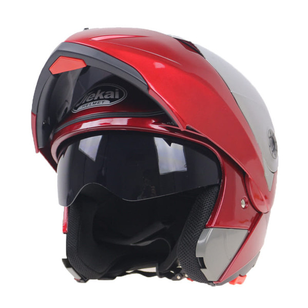 105 Full Face Helmet Electromobile Motorcycle Transparent Lens Protective Helmet Silver XL K484-POU_060GGCSM