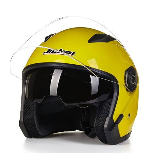 Motorcycle Dual Lens Open Face Capacete Motorcycle Vintage Style Helmets  red_XXL K484-PAU_04CQREUN