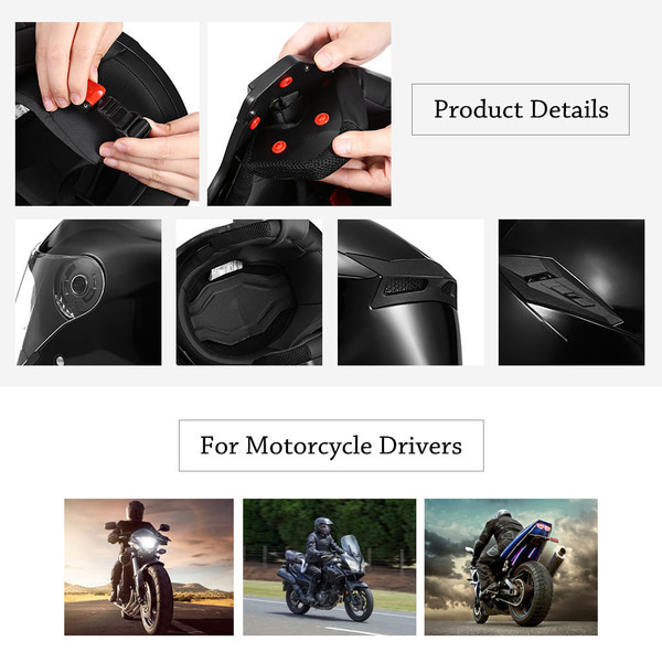 Motorcycle Dual Lens Open Face Capacete Motorcycle Vintage Style Helmets  red_XXL K484-PAU_04CQREUN