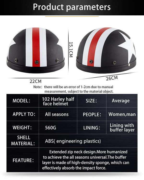 Retro Style Sunscreen  Helmet Half Helmet With Goggles For Motorcycle Electric Bike As shown K484-PAU_0CKPGKUK
