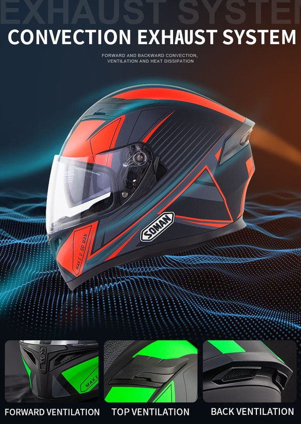 Full Face Motorcycle Helmet Sun Visor Dual Lens Moto Helmet Red acceleration_XL K484-PAU_0BAZDCZ7