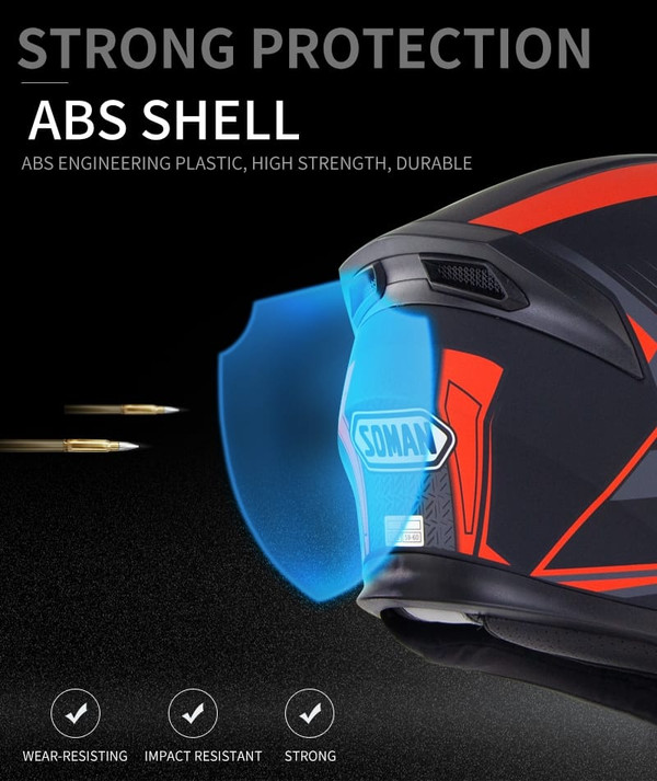 Full Face Motorcycle Helmet Sun Visor Dual Lens Moto Helmet Red acceleration_XL K484-PAU_0BAZDCZ7