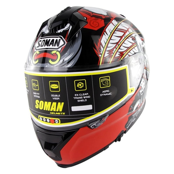 Motorcycle Racing Helmet Men and Women Motorcycle Helmet Double Lenses Compatiable with Glasses Saf K484-PAU_07JWPD7P