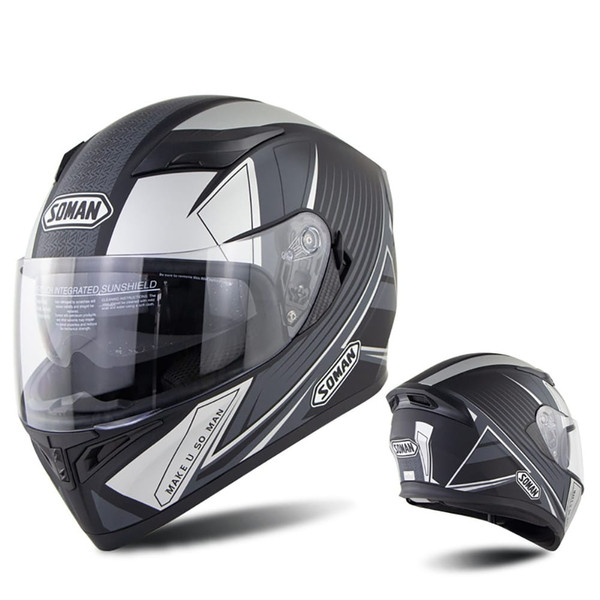 Full Face Motorcycle Helmet Sun Visor Dual Lens Moto Helmet Gray acceleration_XXL K484-PAU_0BAZ2O2F