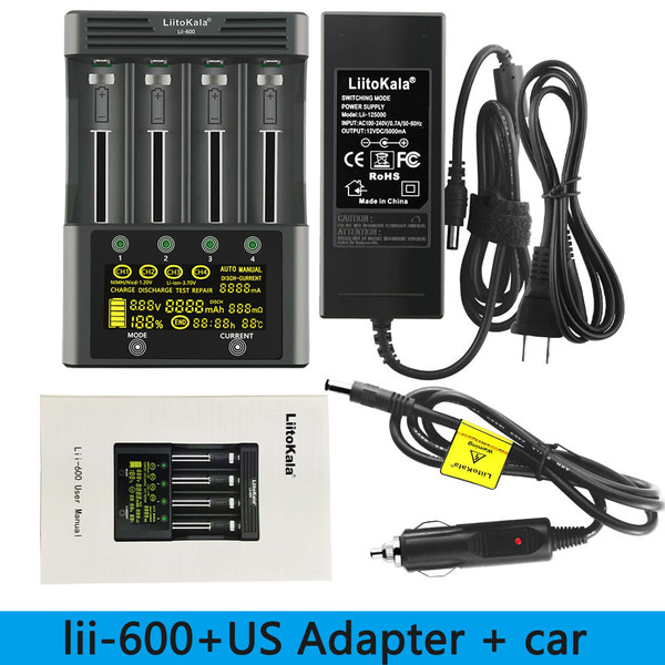LiitoKala Lii-600 LCD Battery Charger for 26650 21700 18650 18350 20650 14500 AA AAA K484-FQZET_VHVEQ3ZF