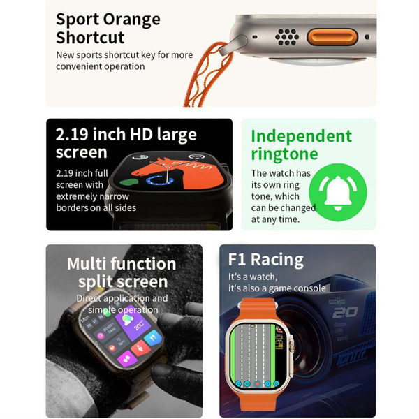 I9 Ultra Max 2.19 Inch Smart Watches Make/Answer Calls Fitness Tracker Heart Rate Blood Oxygen Moni K484-PEL_0RPAC33O