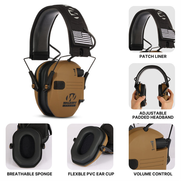 Shooting Ear Protective Safety Earmuffs Noise Reduction Electronic Earmuffs Hearing Protector for H K484-PEL_0NGVFMHS