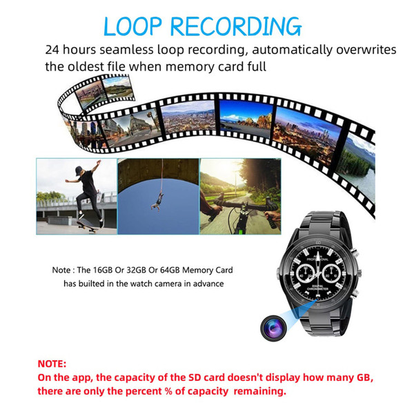 HD 1080P Wifi Watch Camera Video Recorder Night Vision Motion Detection Mini Camcorder Home Securit K484-PEL_0PUN3VXL