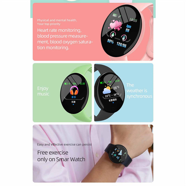 D18s Smart Watch 1.44 Inch Screen 90mah Battery Bluetooth 4.0 Sleep Monitor Fitness Bracelet green K484-PEL_0PXN2OCO