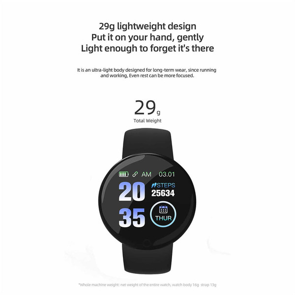 D18s Smart Watch 1.44 Inch Screen 90mah Battery Bluetooth 4.0 Sleep Monitor Fitness Bracelet green K484-PEL_0PXN2OCO