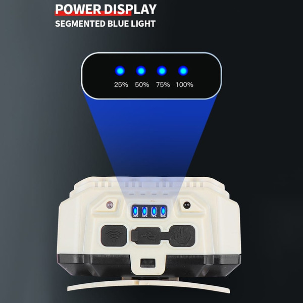 XPE+COB Headlights USB Rechargeable IPX4 Waterproof Power Display Motion Sensor Head Lamp For Campi K484-PHO_0ZY5M3G5