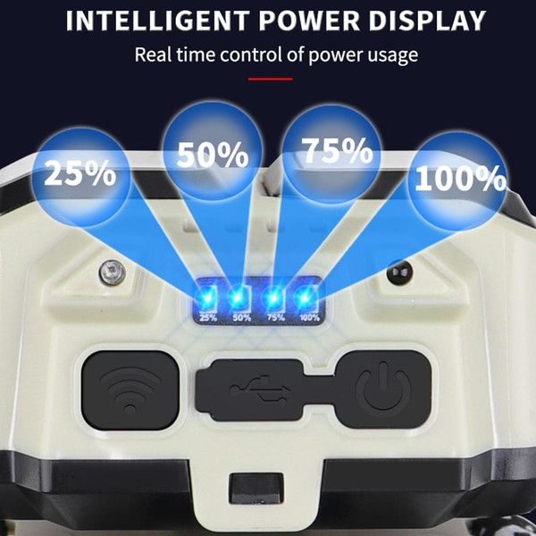 XPE+COB Headlights USB Rechargeable IPX4 Waterproof Power Display Motion Sensor Head Lamp For Campi K484-PHO_0ZY5M3G5