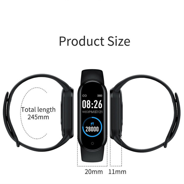 M5 Smart Watch Waterproof Heart Rate Blood Pressure Monitor Fitness Sports Smart Band Compatible Fo K484-PEL_0PAWK9YE