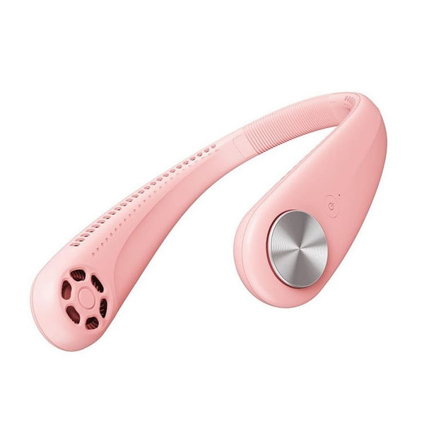 Mini Fan Portable Leafless USB Charging Sports Silent Hanging Neck Fan Pink K484-PEL_0GXKZE3U