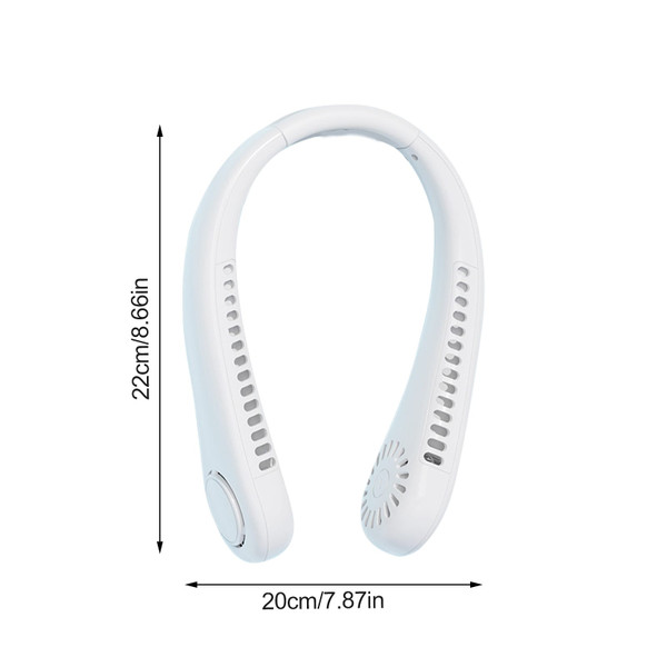 Portable Neck Fan USB Rechargeable 1200mah Battery Bladeless Hanging Fan 3 Speeds Personal Cooling  K484-PEL_0S3LUES9