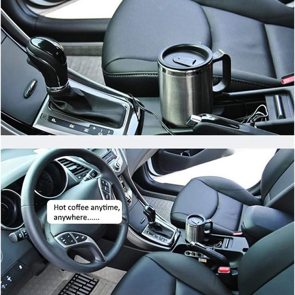 12V Car Heating Cup Car Heated Mug 450ml Stainless Steel Travel Electric Coffee Cup Insulated Heate K484-PHO_0ZOHA3Y8