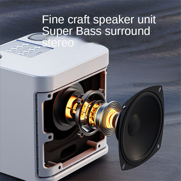 KD203 Karaoke Machine with 2 Wireless Microphones Portable Boombox Aux Tf Card U Disk Player Voice  K484-PEL_0R2F5FV2