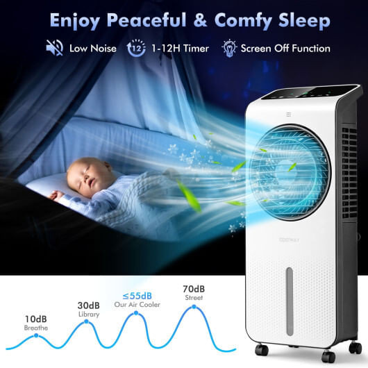 3-in-1 Evaporative Air Cooler with 12H Timer Remote-White B593-ES10163US
