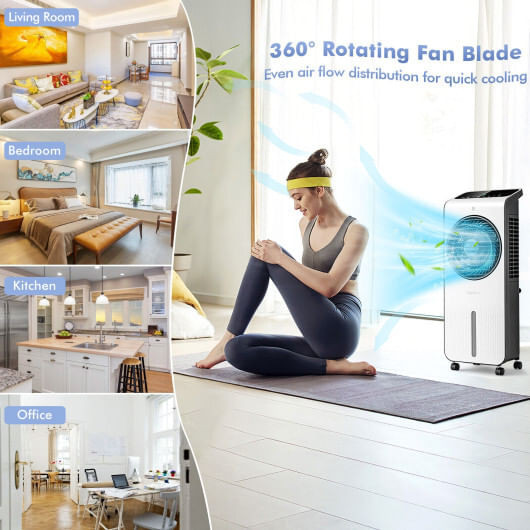 3-in-1 Evaporative Air Cooler with 12H Timer Remote-White B593-ES10163US