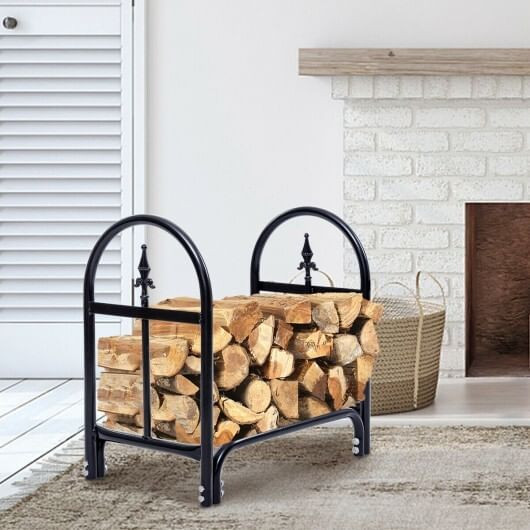 2 Feet Outdoor Heavy Duty Steel Firewood Storage Holder B593-GT3190