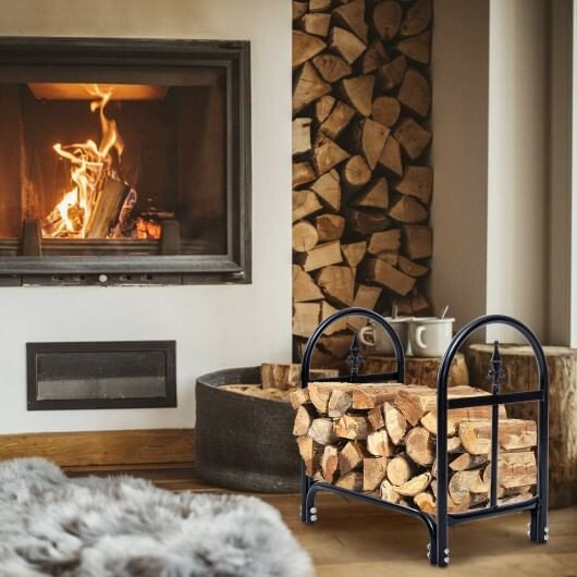 2 Feet Outdoor Heavy Duty Steel Firewood Storage Holder B593-GT3190