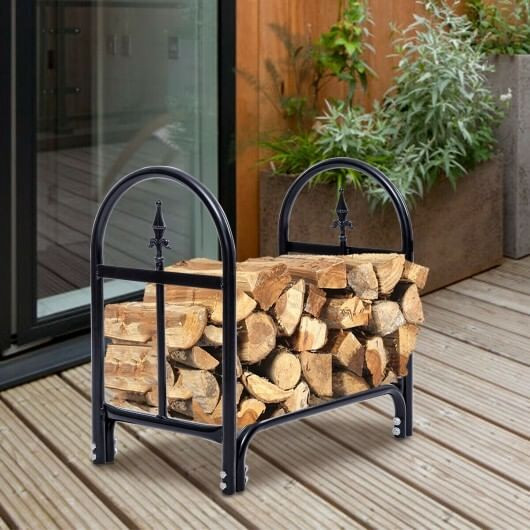 2 Feet Outdoor Heavy Duty Steel Firewood Storage Holder B593-GT3190