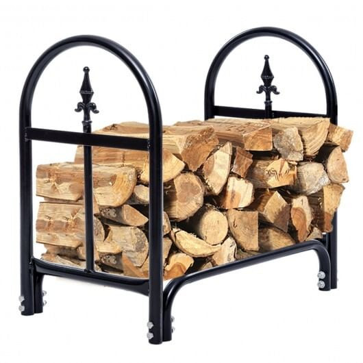 2 Feet Outdoor Heavy Duty Steel Firewood Storage Holder B593-GT3190